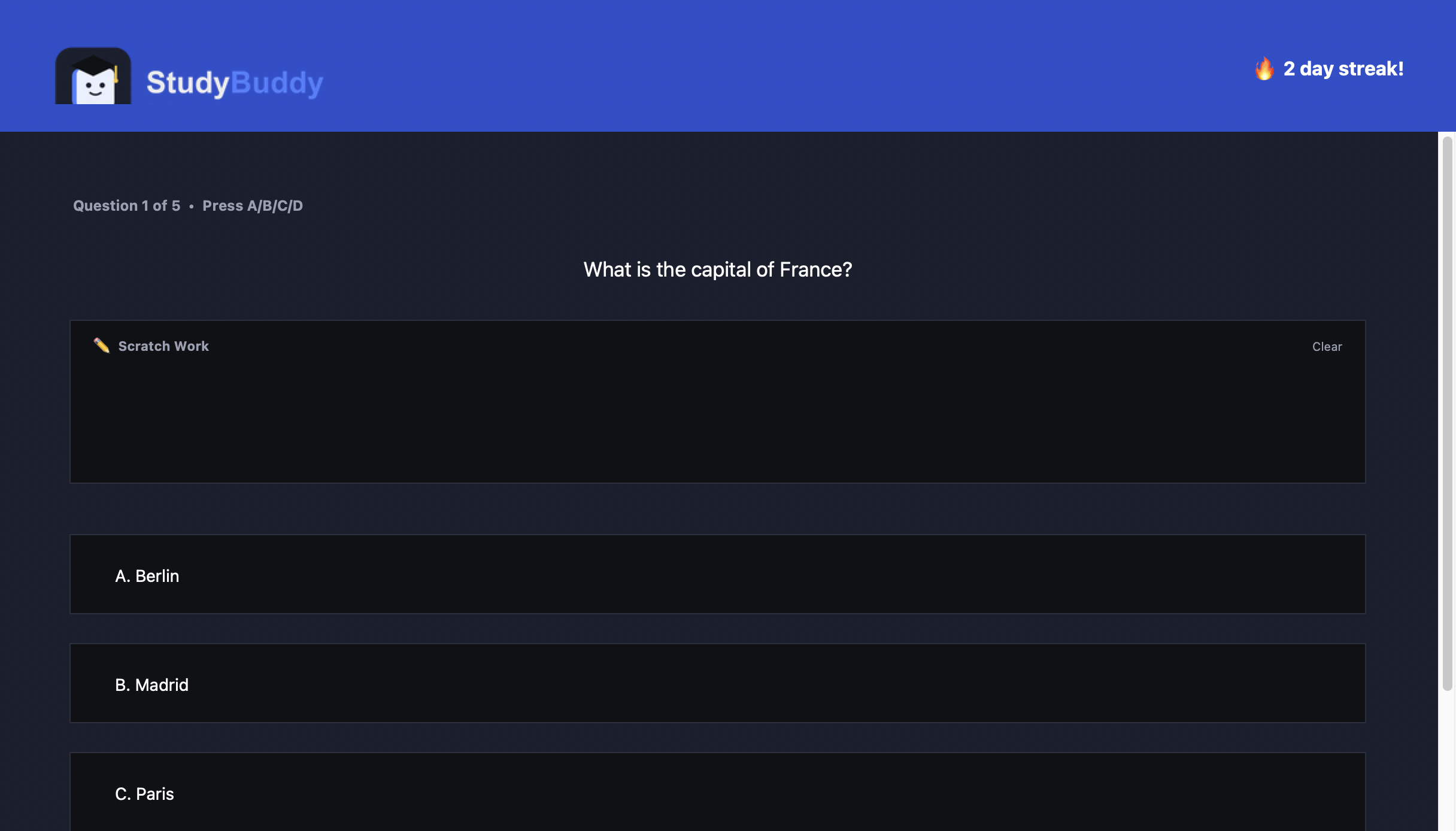 StudyBuddy app screenshot